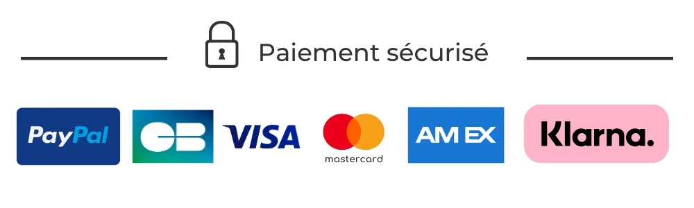 Paiement sécurisé : PayPal, CB, Visa, Mastercard, Amex et Klarna
